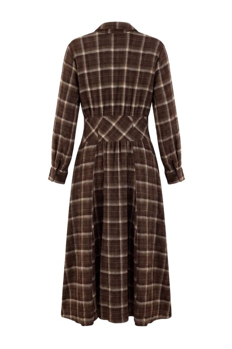 TRENDYOLMİLLA Dames Meerkleurig Geruit Maxi Lang Blousejurk Jurken - Image 3