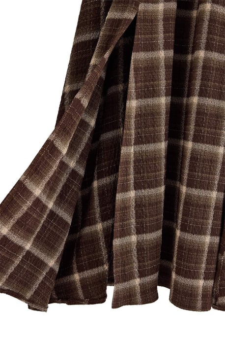TRENDYOLMİLLA Dames Meerkleurig Geruit Maxi Lang Blousejurk Jurken - Image 4