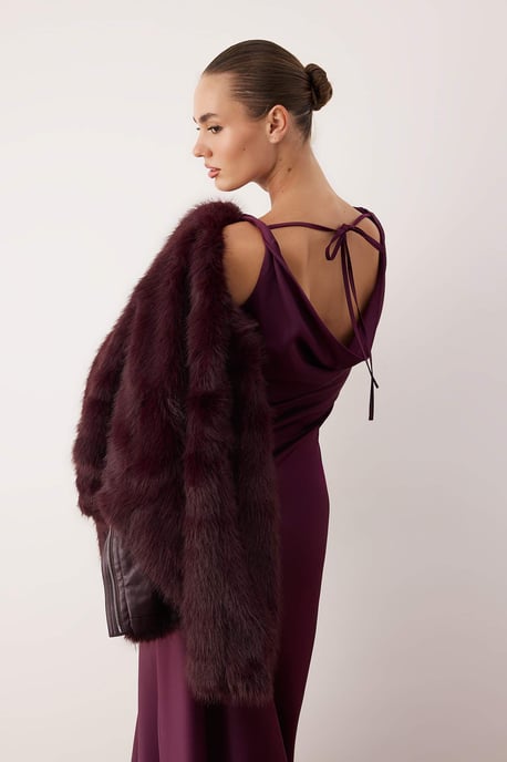 TRENDYOLMİLLA Dam Lila Enfärgad Maxi Ärmlös Elegant/Kväll A-linje Klänningar - Image 4