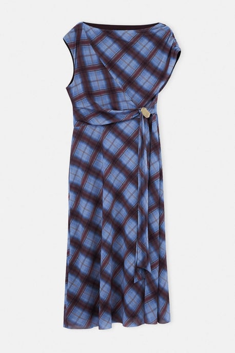 Trendyol Curve Dam Flerfärgad Rutig Maxi Ärmlös A-linje Plus size Klänning - Image 4