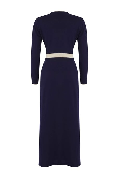 Trendyol Modest Dames Donkerblauw Colorblock Maxi Lang Casual Skater Modest Jurken - Image 5