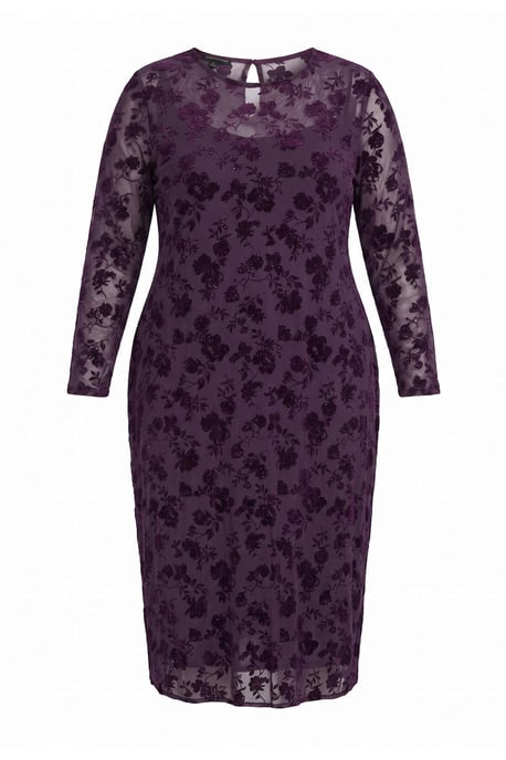 Trendyol Curve Dam Lila Blommig Maxi Lång Casual A-linje Plus size Klänning - Image 4