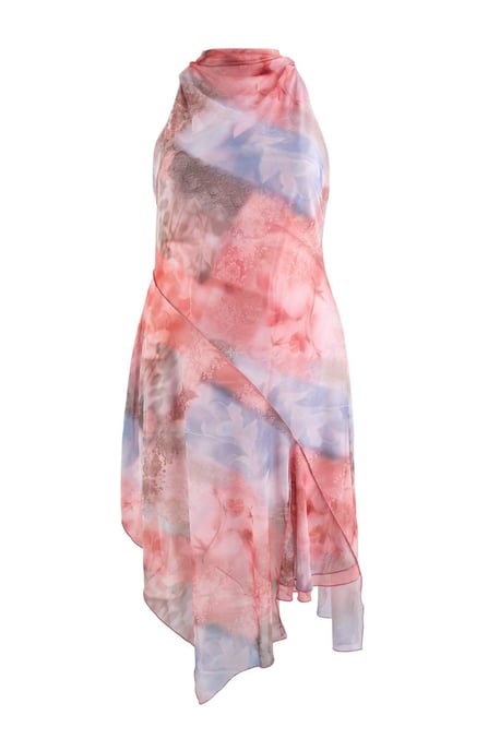 Trendyol Curve Dam Flerfärgad Färgtoning Maxi Ärmlös A-linje Plus size Klänning - Image 4