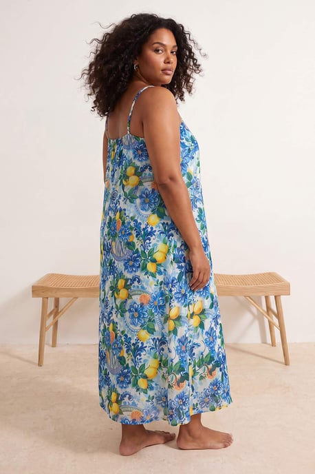 Trendyol Curve Dam Flerfärgad Enfärgad Maxi Ärmlös Strandkläder A-linje Plus size Klänning - Image 2