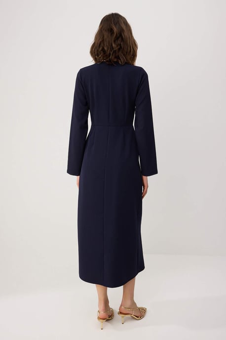 Trendyol Modest Dames Donkerblauw Effen Maxi Lang Zakelijk Double-breasted Modest Jurken - Image 3
