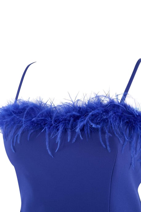 Trendyol Curve Dam Blå Enfärgad Maxi Ärmlös Bal Rak Plus size Klänning - Image 5