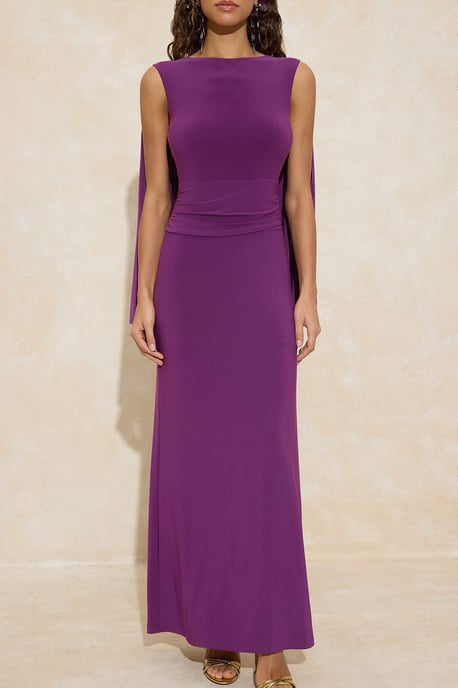 TRENDYOLMİLLA Dames Paars Effen Maxi Mouwloos Stijlvol/Avond Recht Avond & Gala Jurk - Image 2
