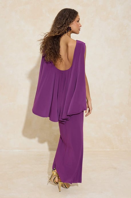 TRENDYOLMİLLA Dames Paars Effen Maxi Mouwloos Stijlvol/Avond Recht Avond & Gala Jurk - Image 3