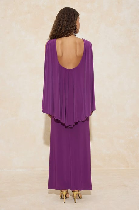 TRENDYOLMİLLA Dames Paars Effen Maxi Mouwloos Stijlvol/Avond Recht Avond & Gala Jurk - Image 4