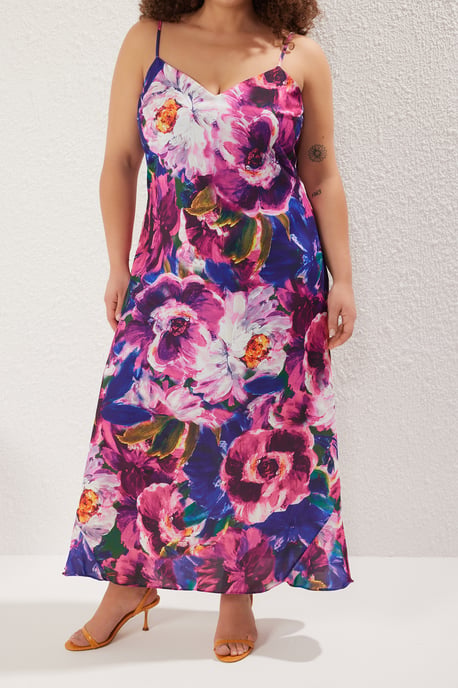 Trendyol Curve Dam Flerfärgad Enfärgad Maxi Ärmlös Kväll / Vardag A-linje Plus size Klänning - Image 2