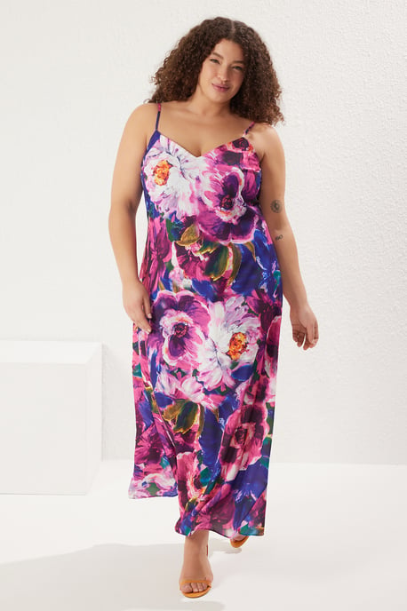 Trendyol Curve Dam Flerfärgad Enfärgad Maxi Ärmlös Kväll / Vardag A-linje Plus size Klänning - Image 5