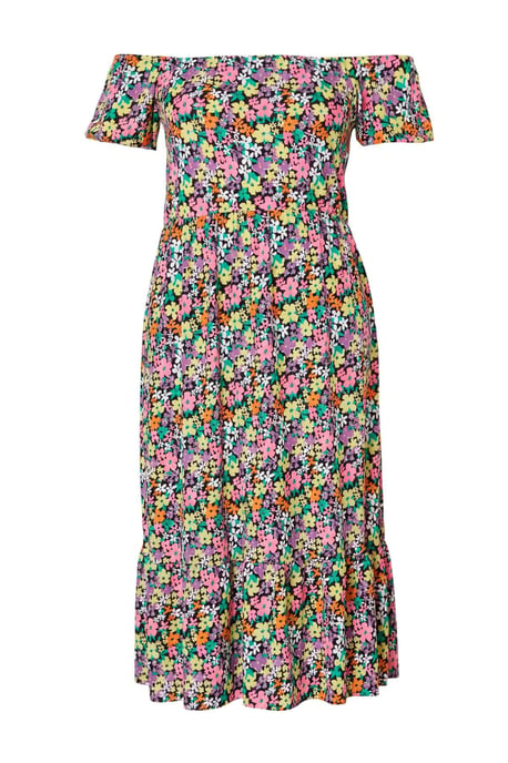 Trendyol Curve Dam Flerfärgad Blommig Maxi Kort Elegant/Kväll A-linje Plus size Klänning - Image 3