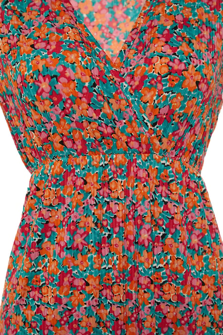 Trendyol Curve Dam Flerfärgad Blommig Maxi Ärmlös Casual A-linje Plus size Klänning - Image 5