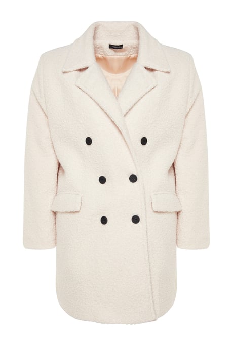 Trendyol Curve Dam Grå Enfärgad Lång Regular fit Plus size Kappor - Image 5