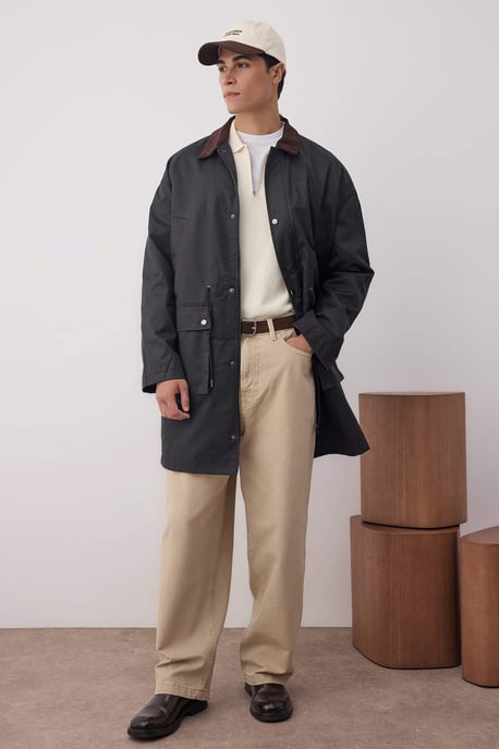 TRENDYOL MAN Men's Black Plain Long Fitted Winter Jackets - Image 6