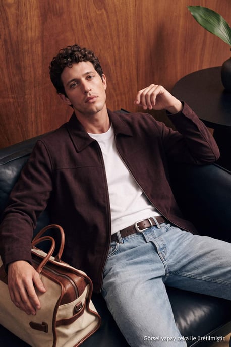TRENDYOL MAN Men's Brown Plain Long Regular fit Jackets - Image 1