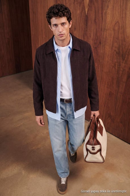 TRENDYOL MAN Men's Brown Plain Long Regular fit Jackets - Image 2