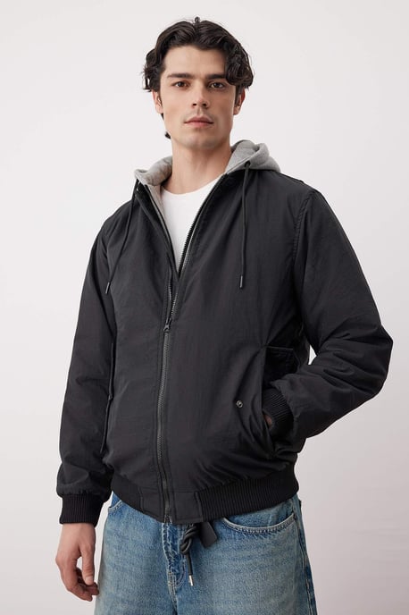 TRENDYOL MAN Men's Black Plain Long Regular fit Winter Jackets - Image 2