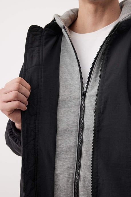 TRENDYOL MAN Men's Black Plain Long Regular fit Winter Jackets - Image 3