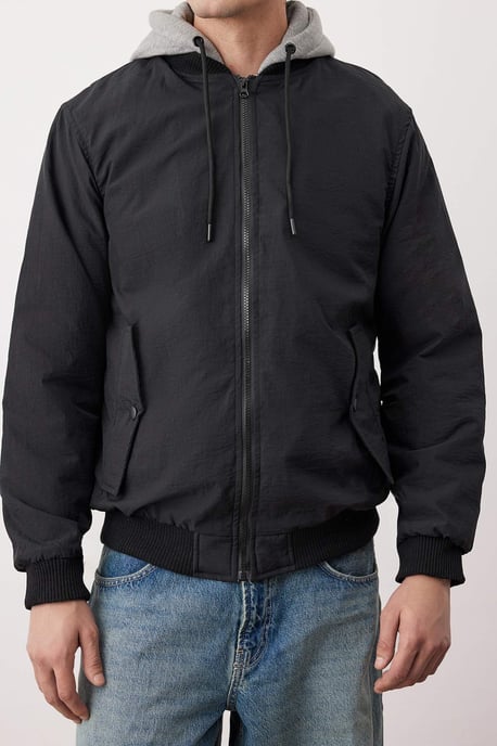 TRENDYOL MAN Men's Black Plain Long Regular fit Winter Jackets - Image 4