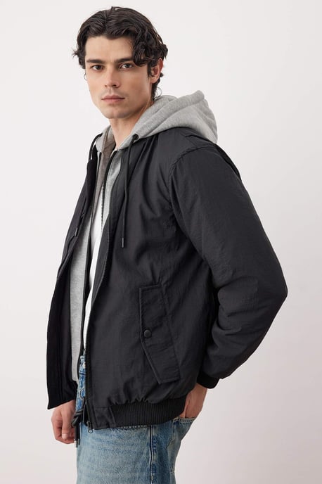 TRENDYOL MAN Men's Black Plain Long Regular fit Winter Jackets - Image 6