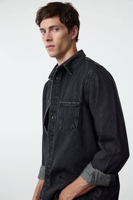 TRENDYOL MAN Men's Gray Plain Long Regular fit Jackets - Image 6