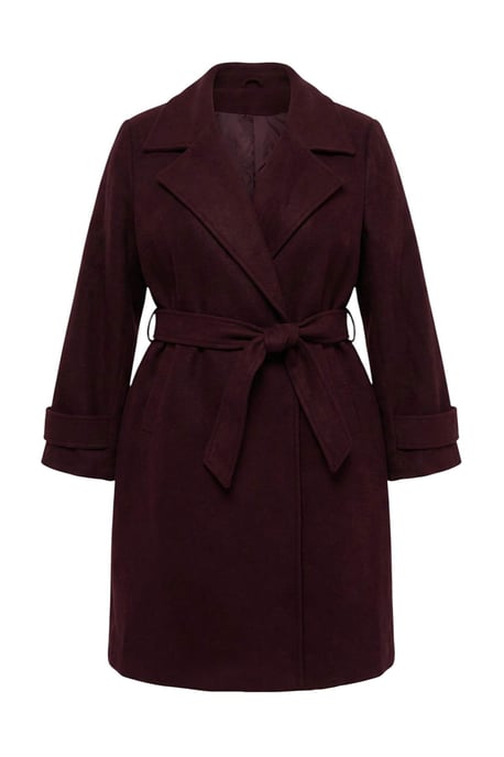 Trendyol Curve Dam Lila Enfärgad Lång Regular fit Plus size Kappor - Image 4