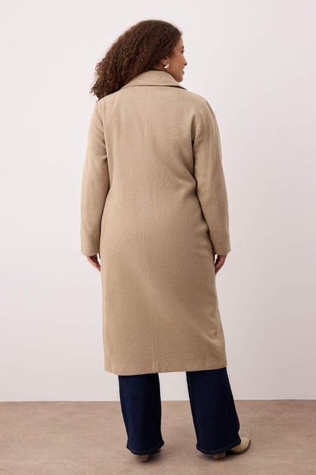 Trendyol Curve Dam Grå Enfärgad Lång Oversize Plus size Kappor - Image 3