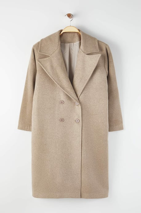 Trendyol Curve Dam Grå Enfärgad Lång Oversize Plus size Kappor - Image 4