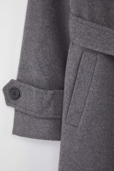 Trendyol Curve Dam Grå Enfärgad Lång Regular fit Plus size Kappor - Image 5