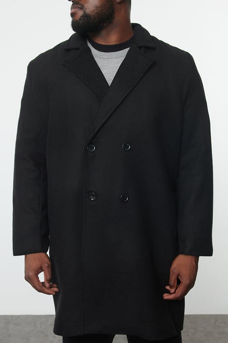 TRENDYOL MAN Heren Zwart Effen Regular fit Jassen - Image 2