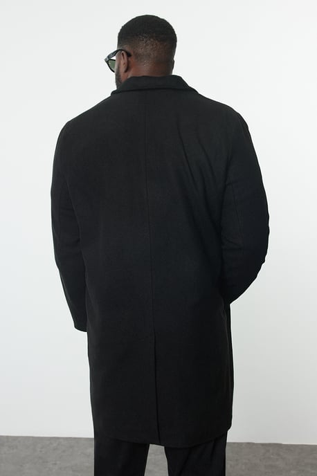 TRENDYOL MAN Heren Zwart Effen Regular fit Jassen - Image 4