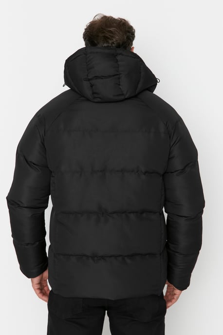 TRENDYOL MAN Men's Black Plain Long Oversize Winter Jackets - Image 4