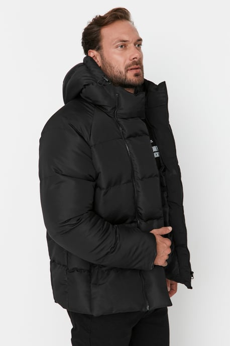 TRENDYOL MAN Men's Black Plain Long Oversize Winter Jackets - Image 6