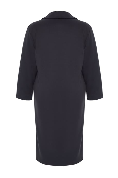 Trendyol Curve Dam Grå Enfärgad Lång Oversize Plus size Kappor - Image 5