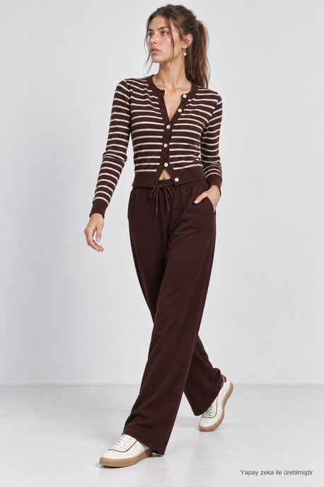 Wide Leg Drawstring Waist Sweatpants - Image 1