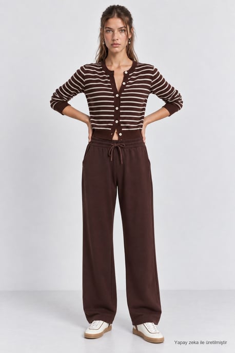 Wide Leg Drawstring Waist Sweatpants - Image 2