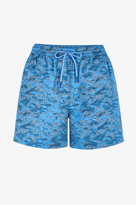 Men's Belted Deep Zebra Camouflage Print Swim Shorts - Image 4