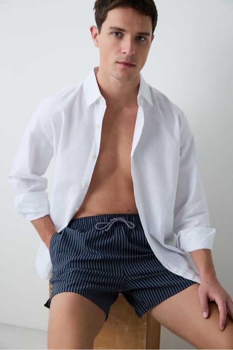 Striped Men's Swim Shorts - Image 2