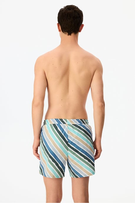 Men's Cros Line Striped Swim Shorts - Image 2