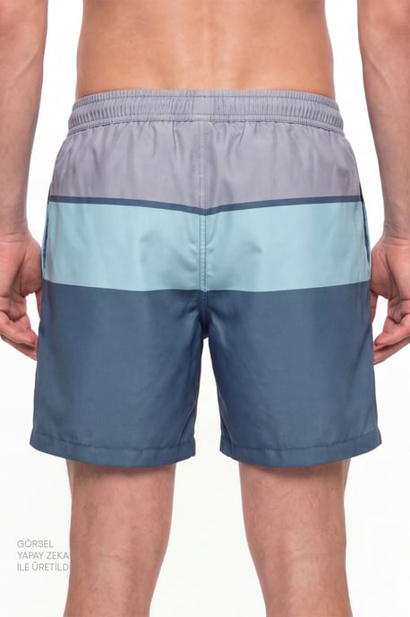 Men's Mindful Colour Block Striped Swim Shorts - Image 2