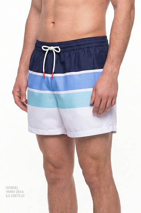 Men's Striped Swim Shorts - Image 3
