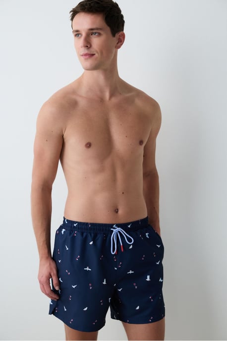 Seagull Mid Waist Men's Swim Shorts - Image 4