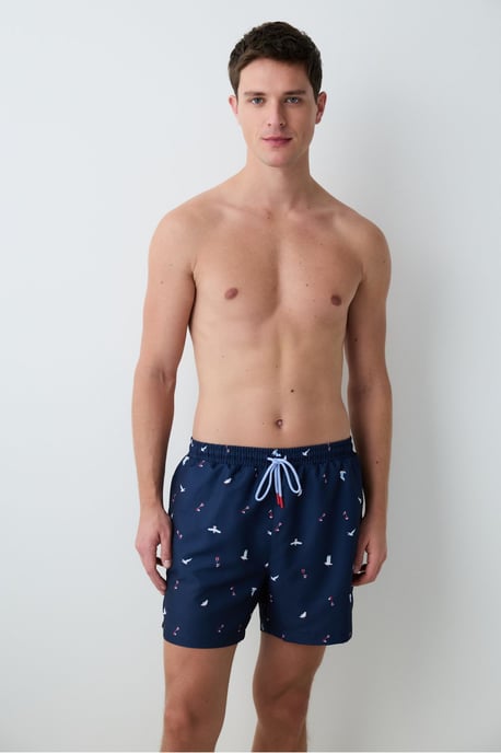 Seagull Mid Waist Men's Swim Shorts - Image 5