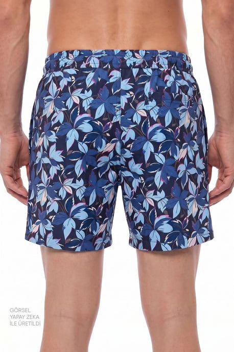 Men's Surf View Leaf Print Swim Shorts - Image 3