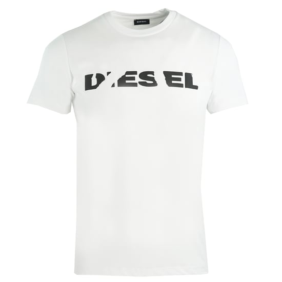 Diesel T-Diego-Brok Ripped Logo White T-Shirt - Image 1