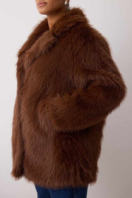 Trendyol Curve Dam Brun Enfärgad Lång Regular fit Plus size Kappor - Image 2