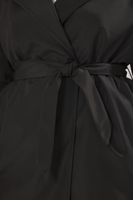 Trendyol Curve Dam Svart Enfärgad Oversize Plus size Trenchcoats - Image 3