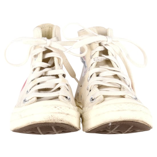 Converse x Comme des Garçons Play 70 Chuck Taylor Höga Sneakers i Krämfärgad Canvas - Image 2