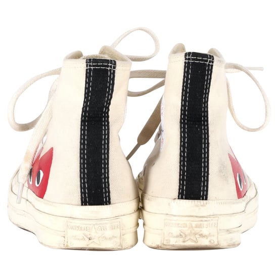 Converse x Comme des Garçons Play 70 Chuck Taylor Höga Sneakers i Krämfärgad Canvas - Image 3